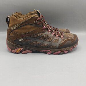 Merrell Women's Moab FST Boulder Mid Size 9.5 Leather Trail Hiking Shoes J37144